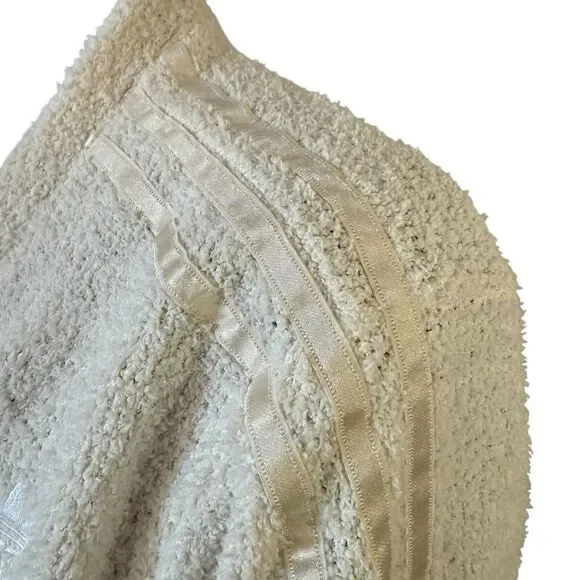 ADIDAS Originals Womens Velour Layering KIMONO Sz XS Wonder White Pockets Poly - Picture 6 of 14